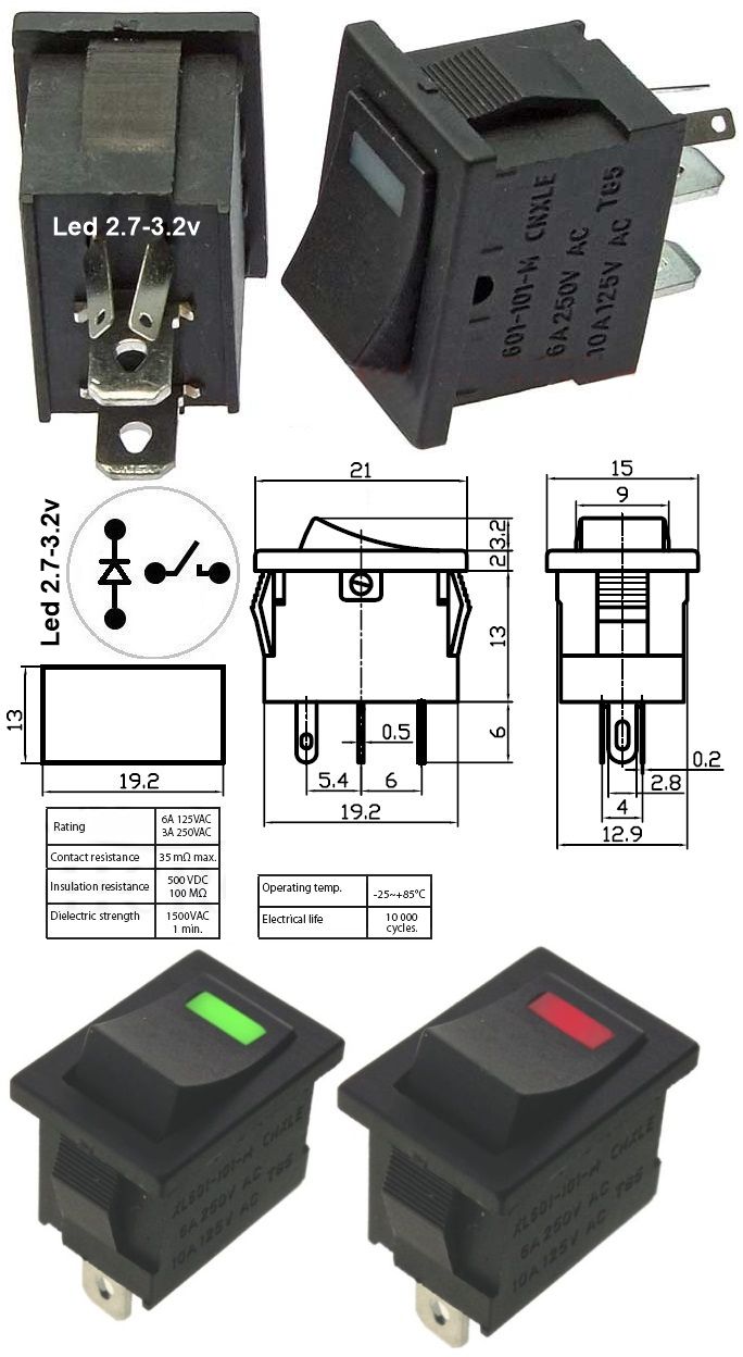 Interruptor basculante panel